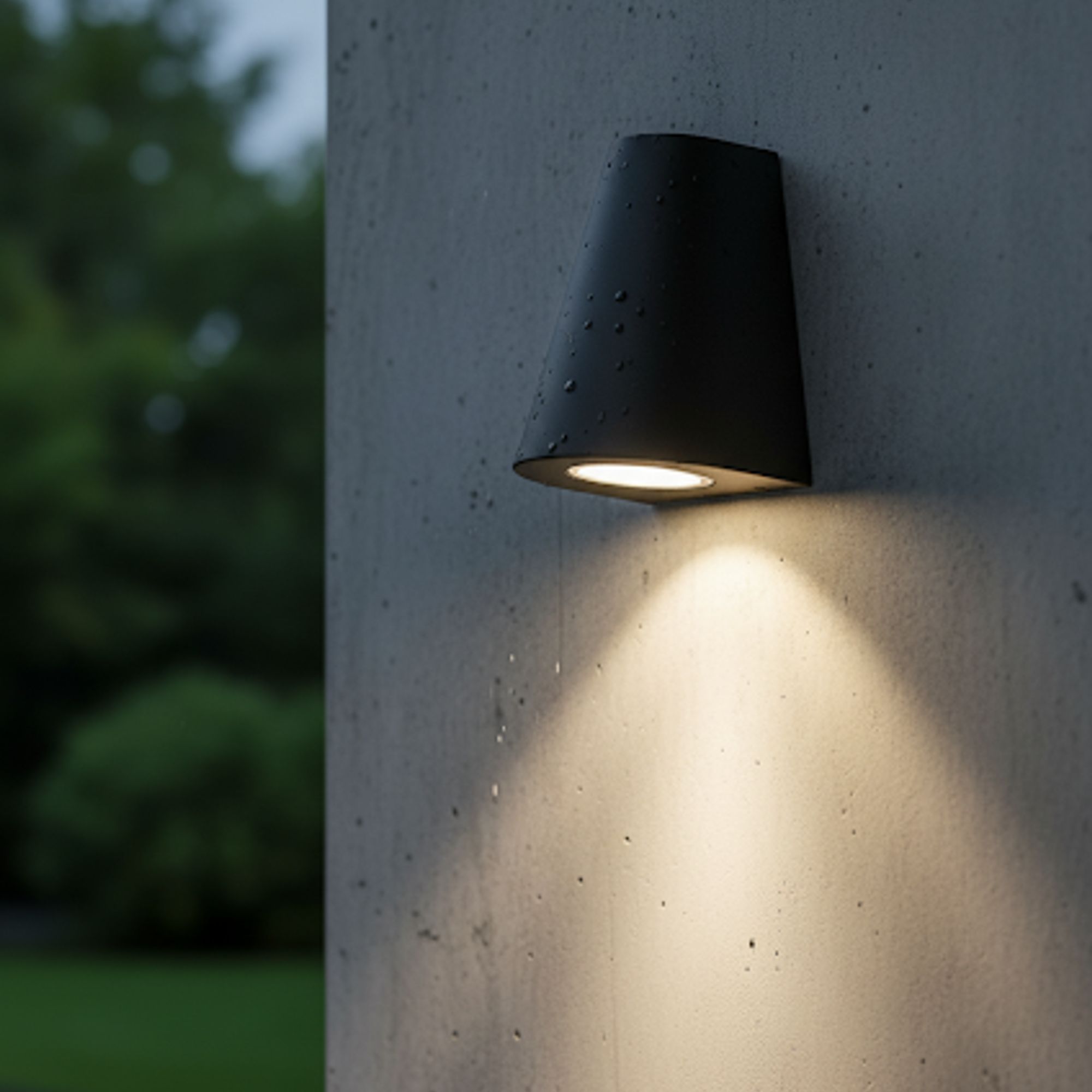 Conical Up-Only Outdoor Wall Light with Reflector (8W Warm Light)