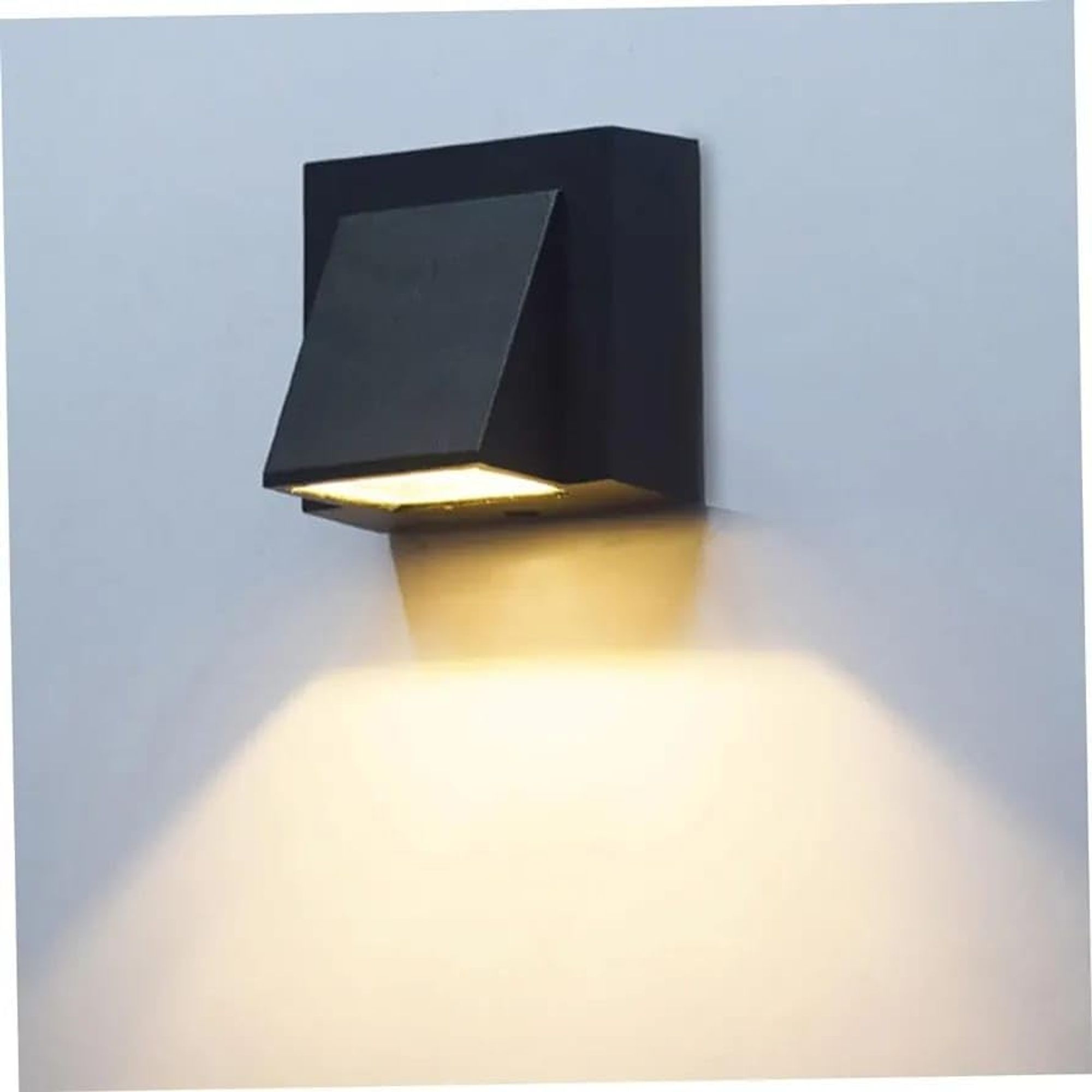 Tapered Black Up-Only Outdoor Wall Light (10W Warm Light)