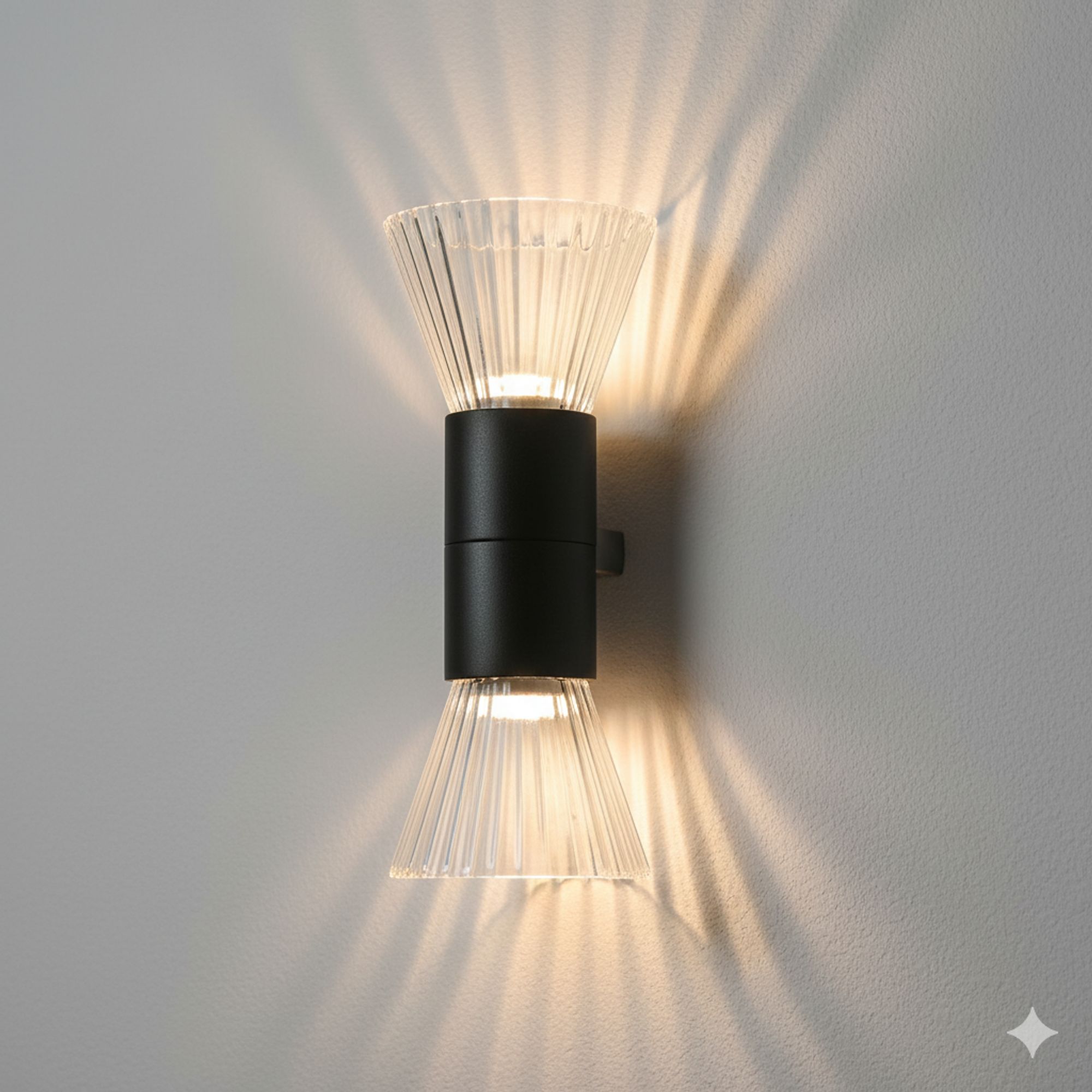 Crystal LED Up & Down Outdoor Wall Light (2x5W Warm Light)