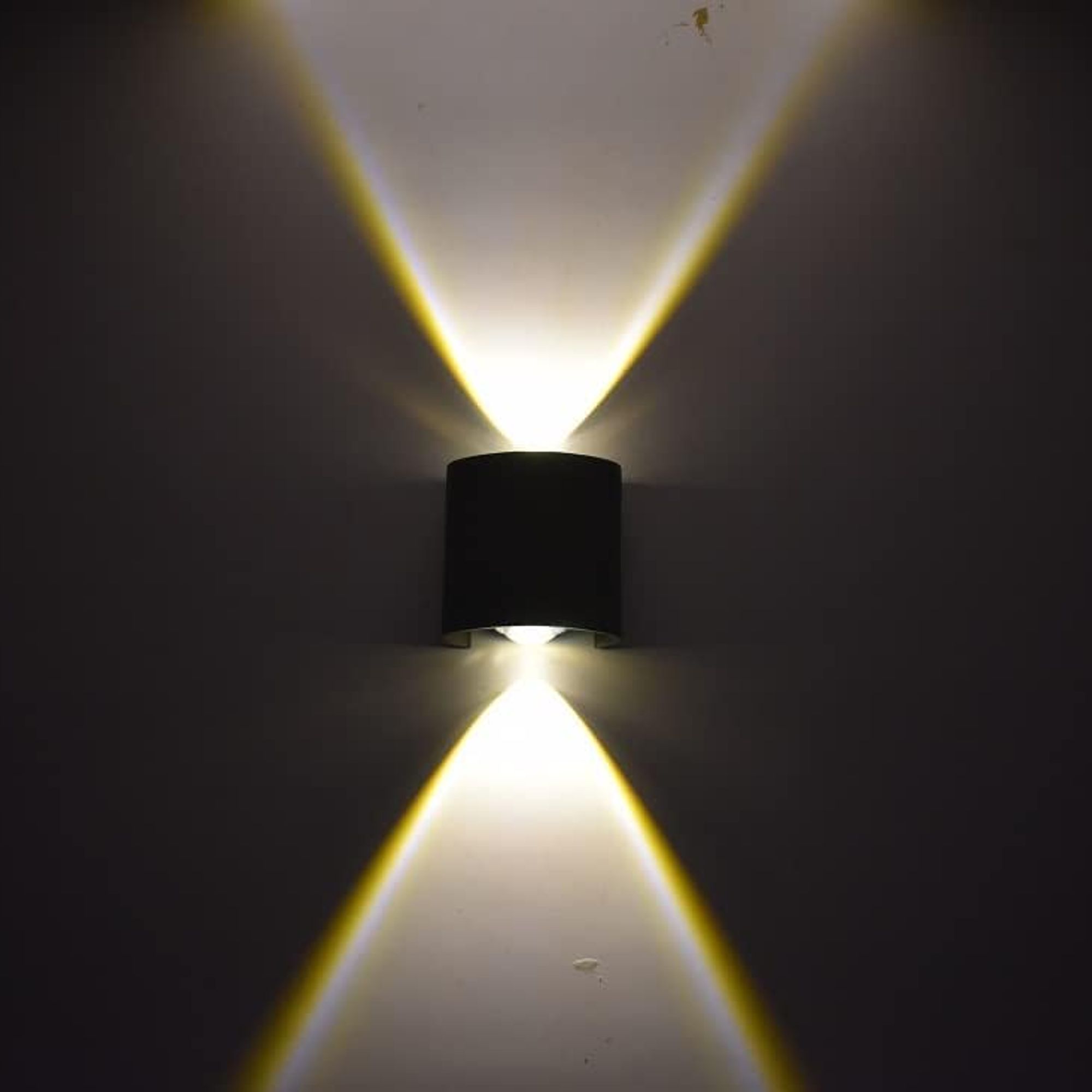 Compact Black LED Up & Down Outdoor Wall Light 2W (Warm Light)