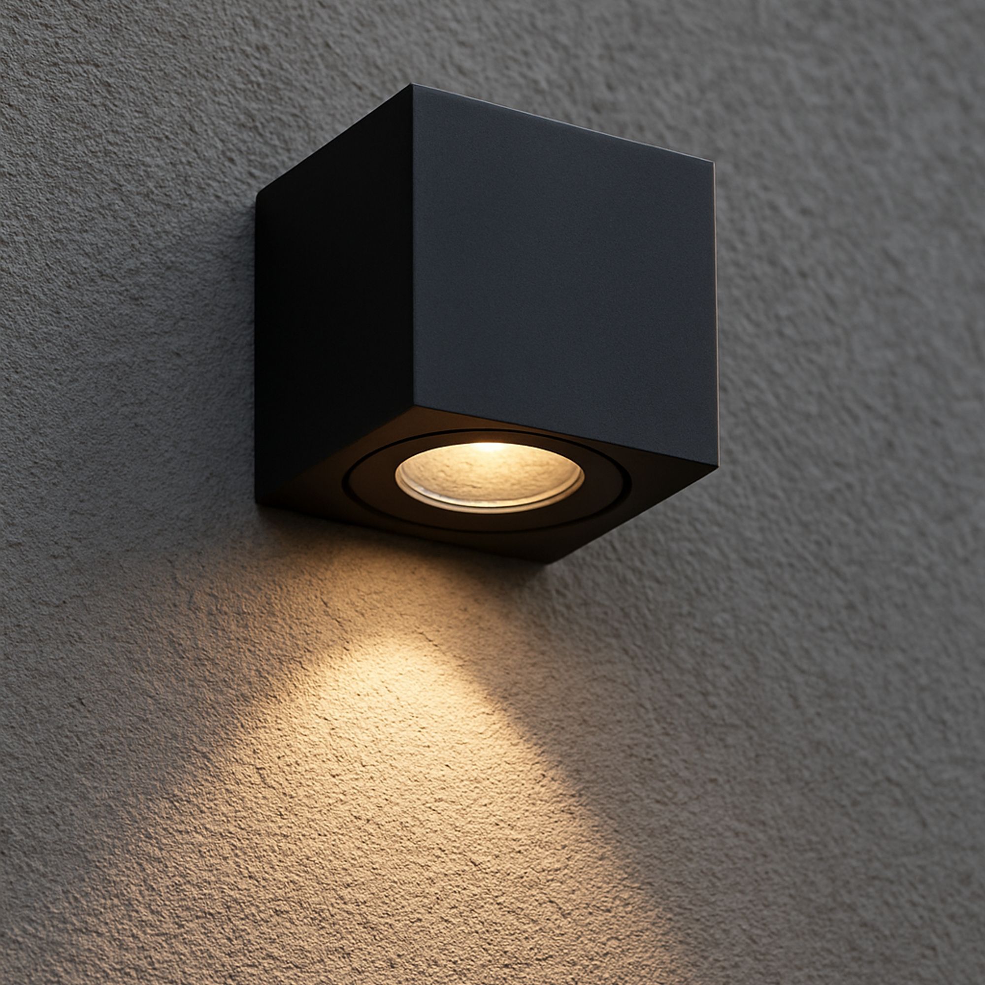 Mini Square Black Up-Only LED Outdoor Wall Light (5W Warm Light)
